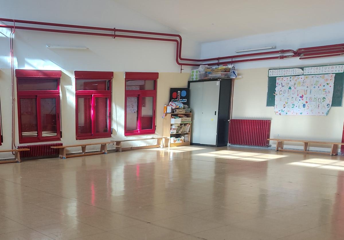 Espacio que se destinará a comedor en el colegio Santa Clara.