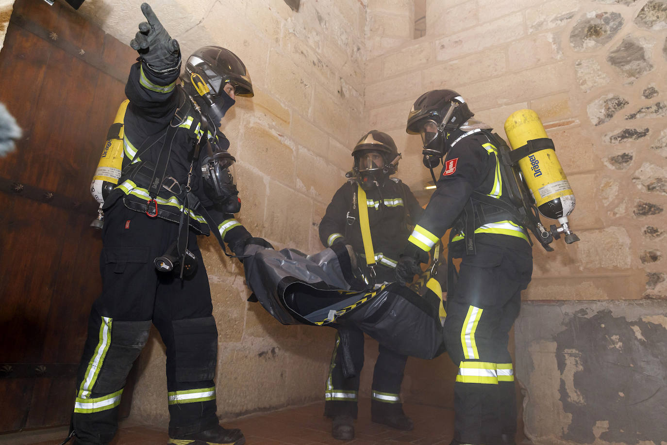 El incendio simulado en el Alcázar