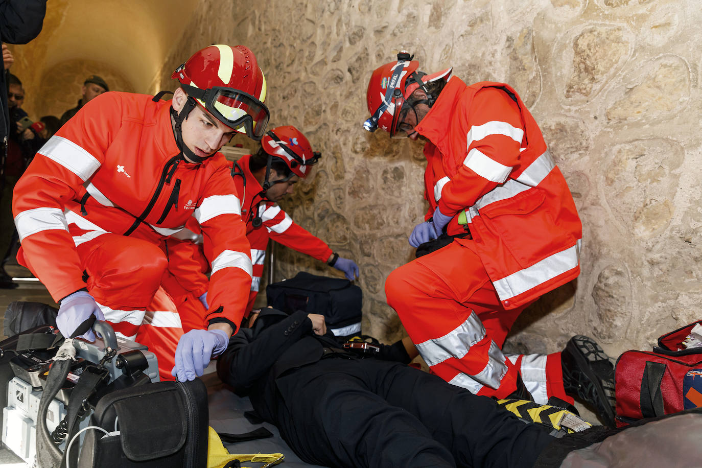 El incendio simulado en el Alcázar