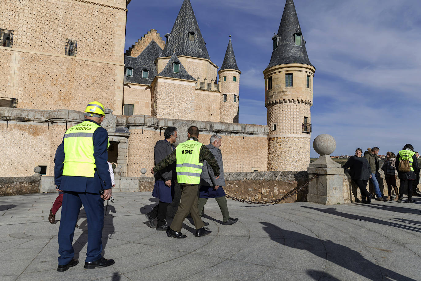 El incendio simulado en el Alcázar