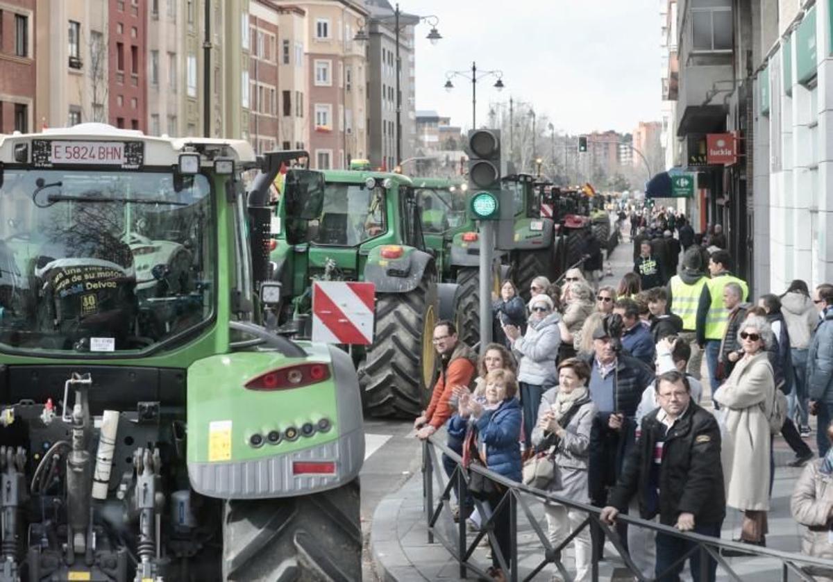 Protesta de los agricultores el pasado 14 de febrero en Valladolid.