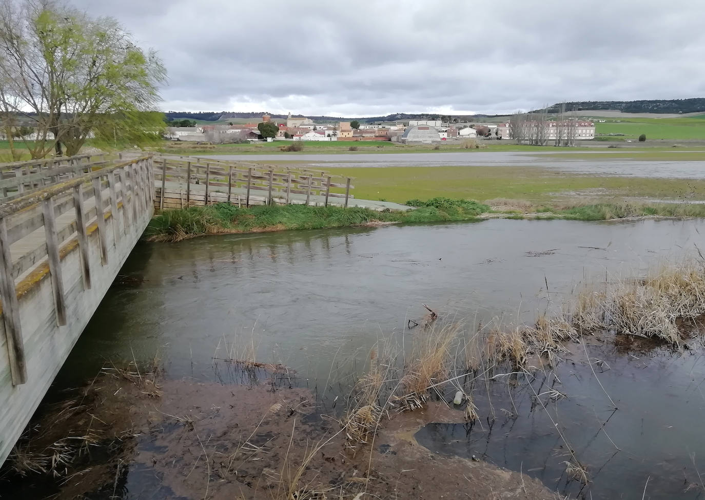 El río Esgueva a su paso por Villarmentero de Esgueva