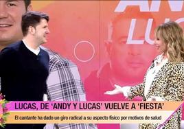 Lucas con Emma García, en el programa 'Fiesta'.