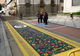 Una de las alfombras para la festividad de San José en Íscar.