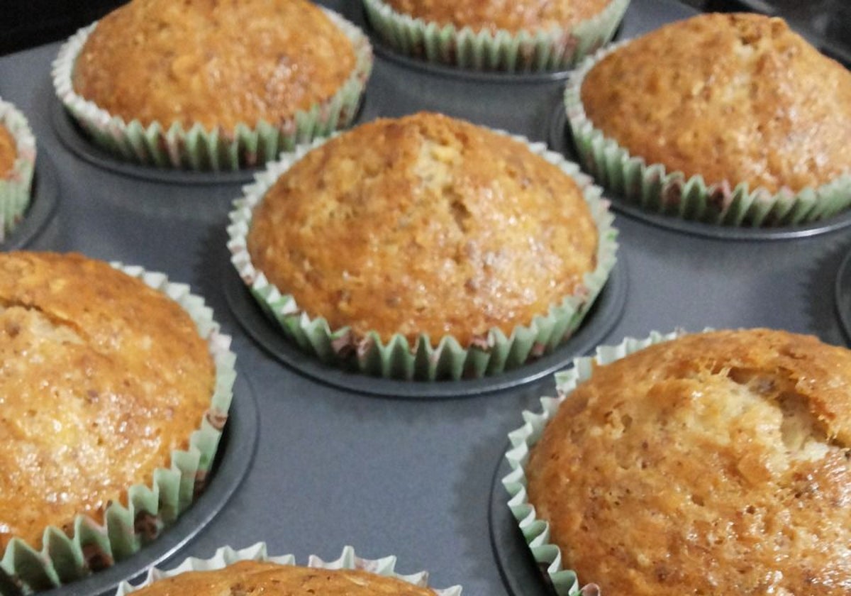 Muffins de plátano y chocolate