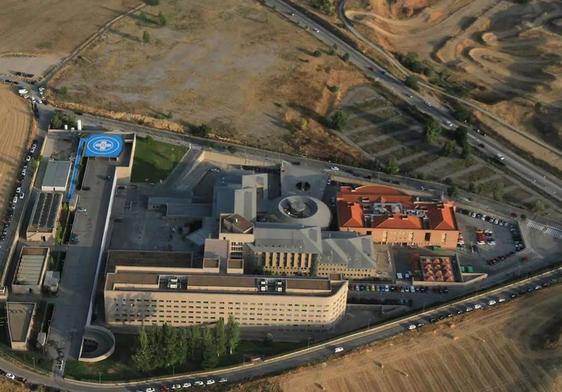 Vista aérea del actual complejo asistencial y de terrenos anexos donde se va a ejecutar la ampliación del Hospital General de Segovia.