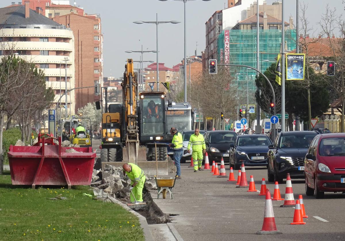 Obras en el paseo del Arco de Ladrillo