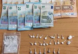 Dinero y droga incautados en el operativo en La Lastrilla.