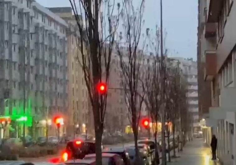 La nieve cae sobre Parquesol