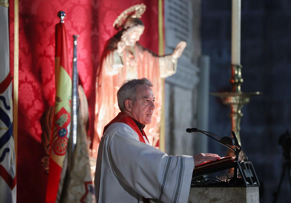 Jesús Fernández Lubiano, durante el Sermón de las Siete Palabras.