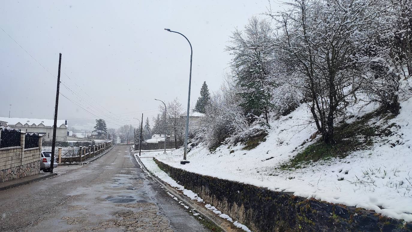 La nieve deja estampas invernales en la Montaña Palentina