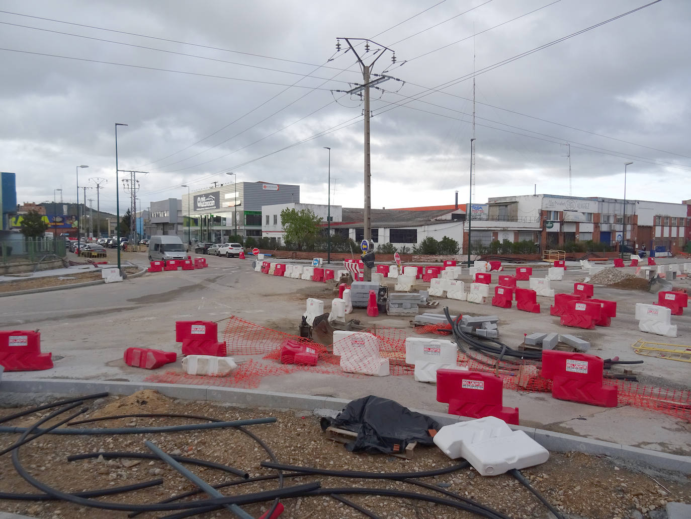 Obras en la Avenida Norte de Castilla en Valladolid