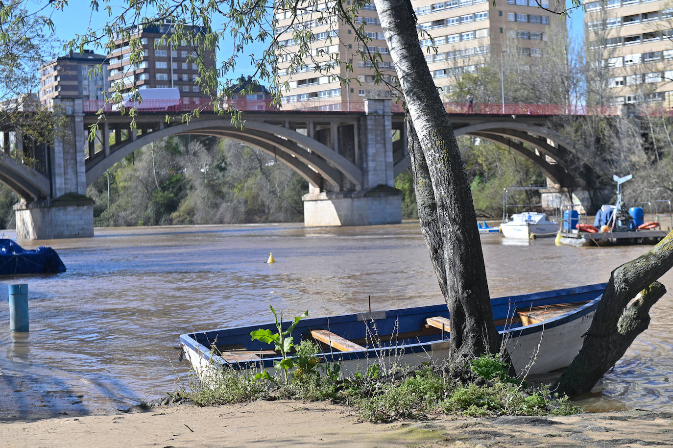 Crecida en los ríos de Valladolid después del temporal Nelson