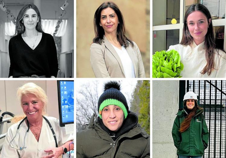 Monti Gutiérrez Benavides, fundadora de mint&rose; Elena Martínez, directora de Personas Laboral Kutxa; Vero R. Gómez de Liaño, chef y creadora de contenido; Raquel Blasco, médico internista; Isabel Rivero, boxeadora y campeona de Europa y Irene Sanchidrián, directora proyectos Iberdrola Renovables.