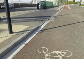 Imagen del carril bici en la calle Arca Real