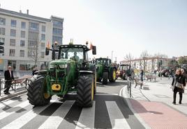 Imagen de archivo de la última protesta de los tractores en Valladolid.