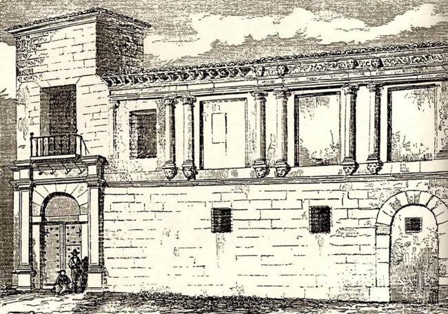 Casa de Alonso Berruguete en Valladolid. Grabado de Valentin Carderera. 1836