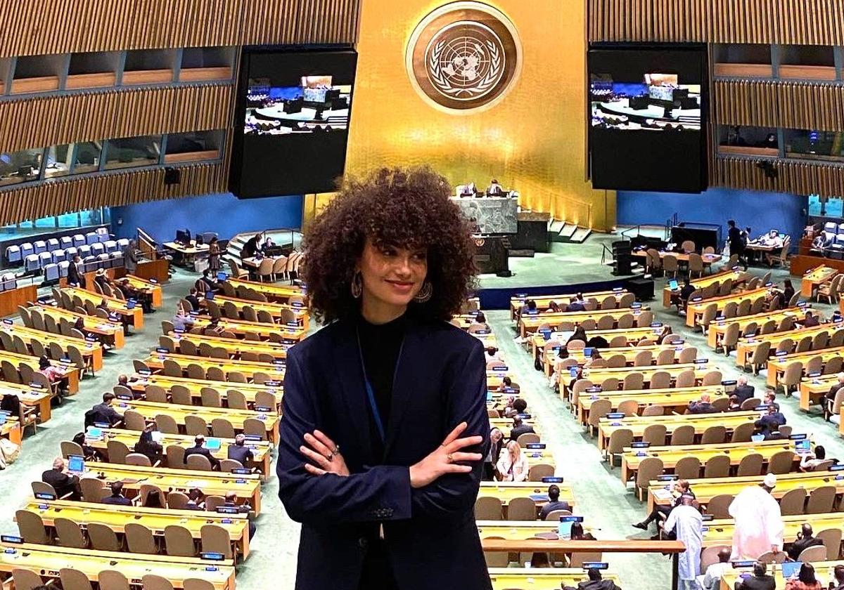 Clara Tomé, en las Naciones Unidas.