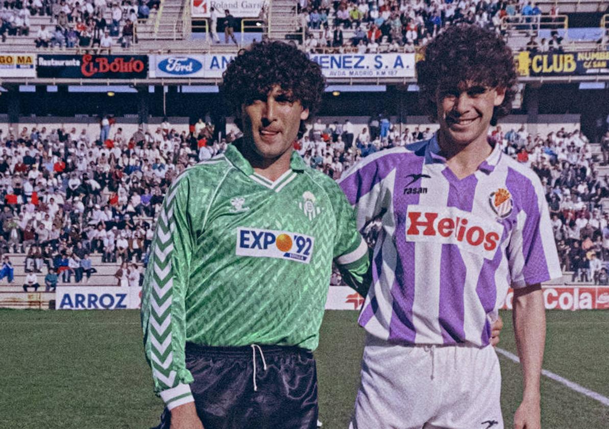 Manolo y Fernando Hierro en Zorrilla en una visita del Betis.