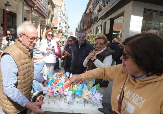 Tulipanes de papel en la Calle Mayor de Palencia