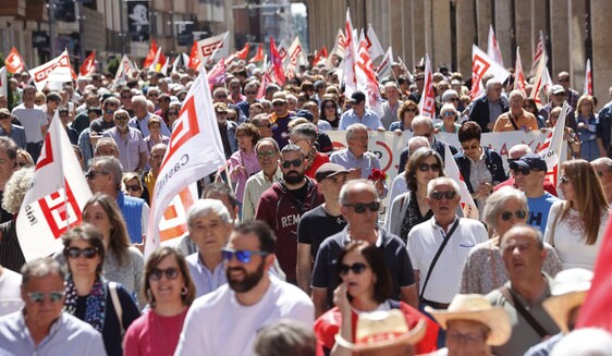 Manifestación del 1 de mayo en Palencia el año pasado.