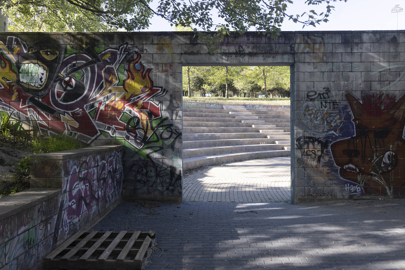 El anfiteatro de Parquesol antes del mural