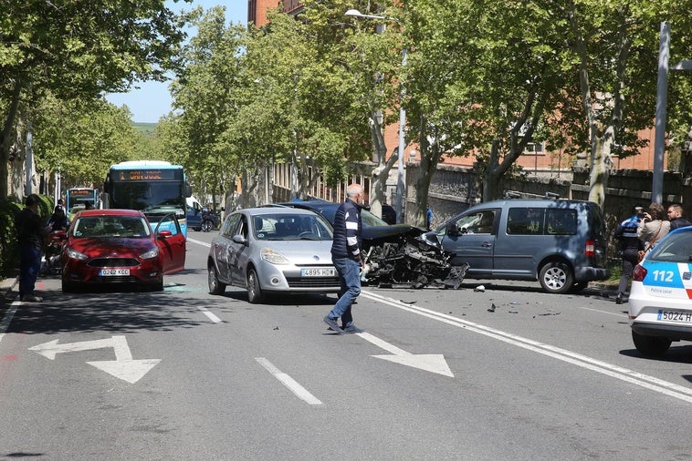 Accidente este lunes en la avenida Padre Claret.