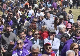 Los asistentes a Villalar, en una imagen recogida durante la mañana.