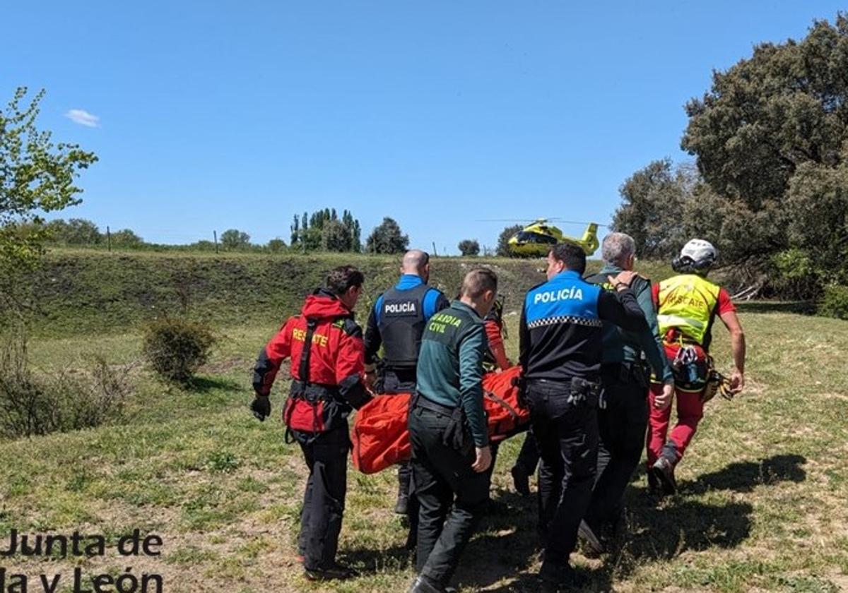 Una imagen del rescate en Herrera de Duero.