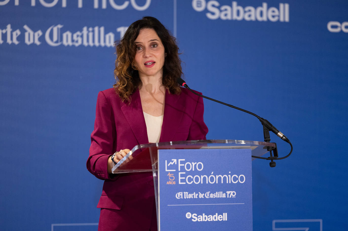 Isabel Díaz Ayuso, durante su intervención en el Foro Económico de El Norte de Castilla.