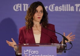 Isabel Díaz Ayuso, durante su intervención en el Foro Económico de El Norte de Castilla.