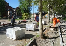 Obras de urbanización en el parque de Las Norias