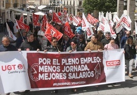 Manifestación del Primero de Mayo por la avenida del Acueducto.