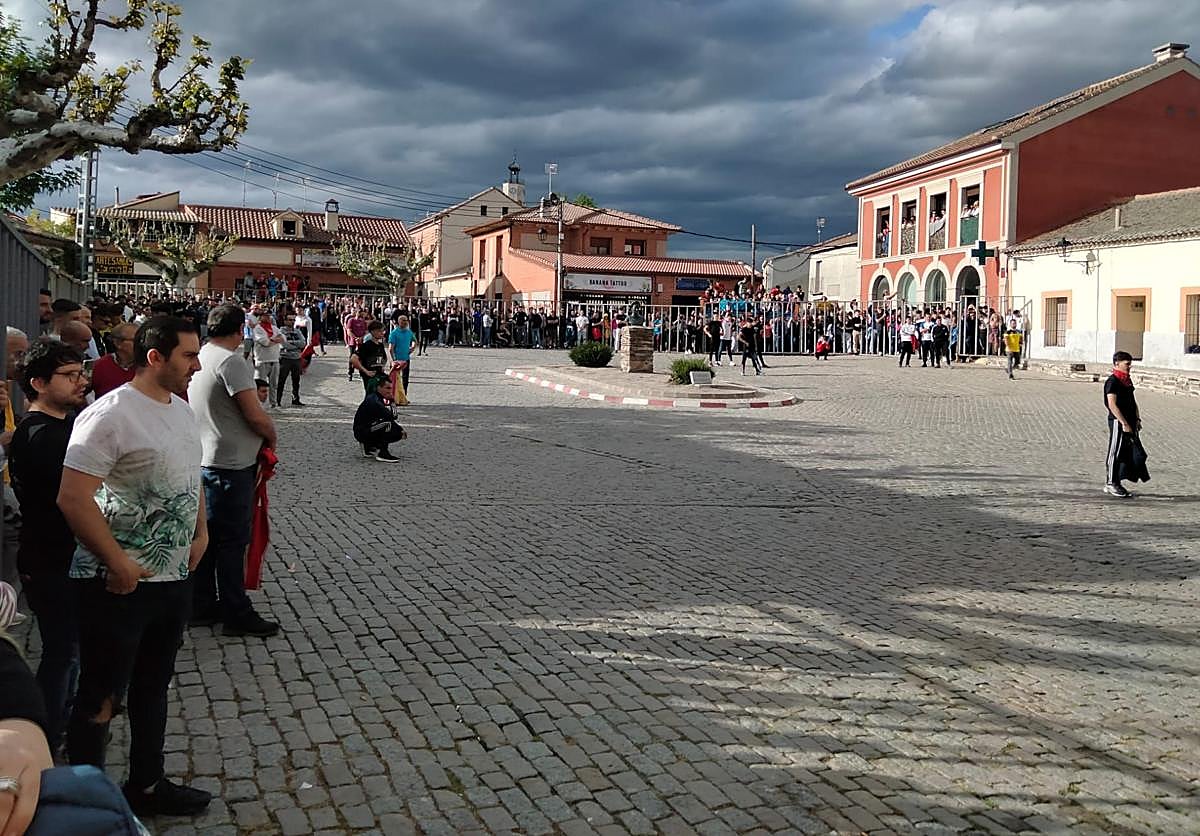 Cientos de personas, en el Toro de la Cruz de Coca, esta tarde.