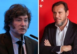 Javier Milei, presidente de Argentina, y Óscar Puente, este viernes en Salamanca.