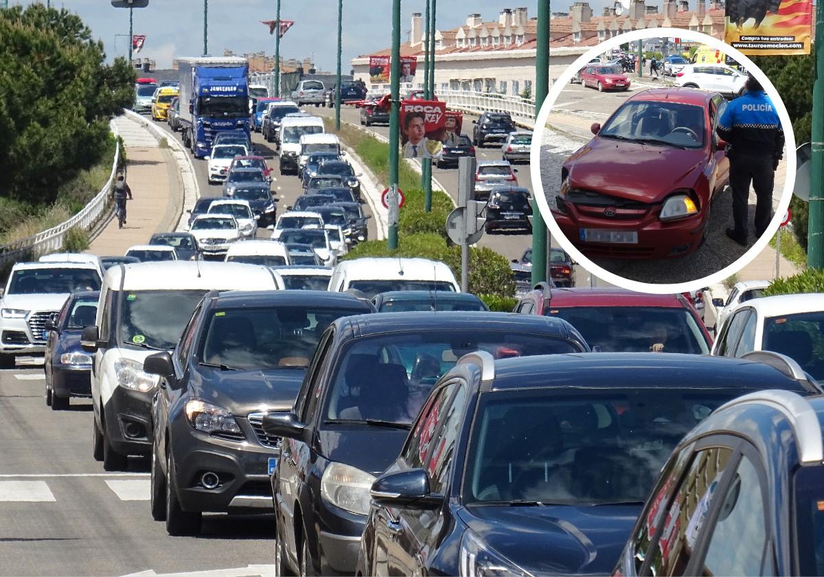 Retenciones por el accidente en la avenida de Zamora y detalle del turismo que conducía la mujer que ha dado positivo en drogas.