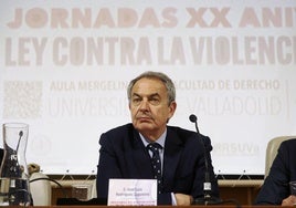 El expresidente José Luis Rodríguez Zapatero inaugura este jueves en Valladolid unas jornadas para conmemorar el vigésimo aniversario de la Ley contra la Violencia de Género.