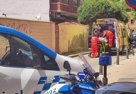 Personal sanitario atiende al herido, el pasado miércoles.