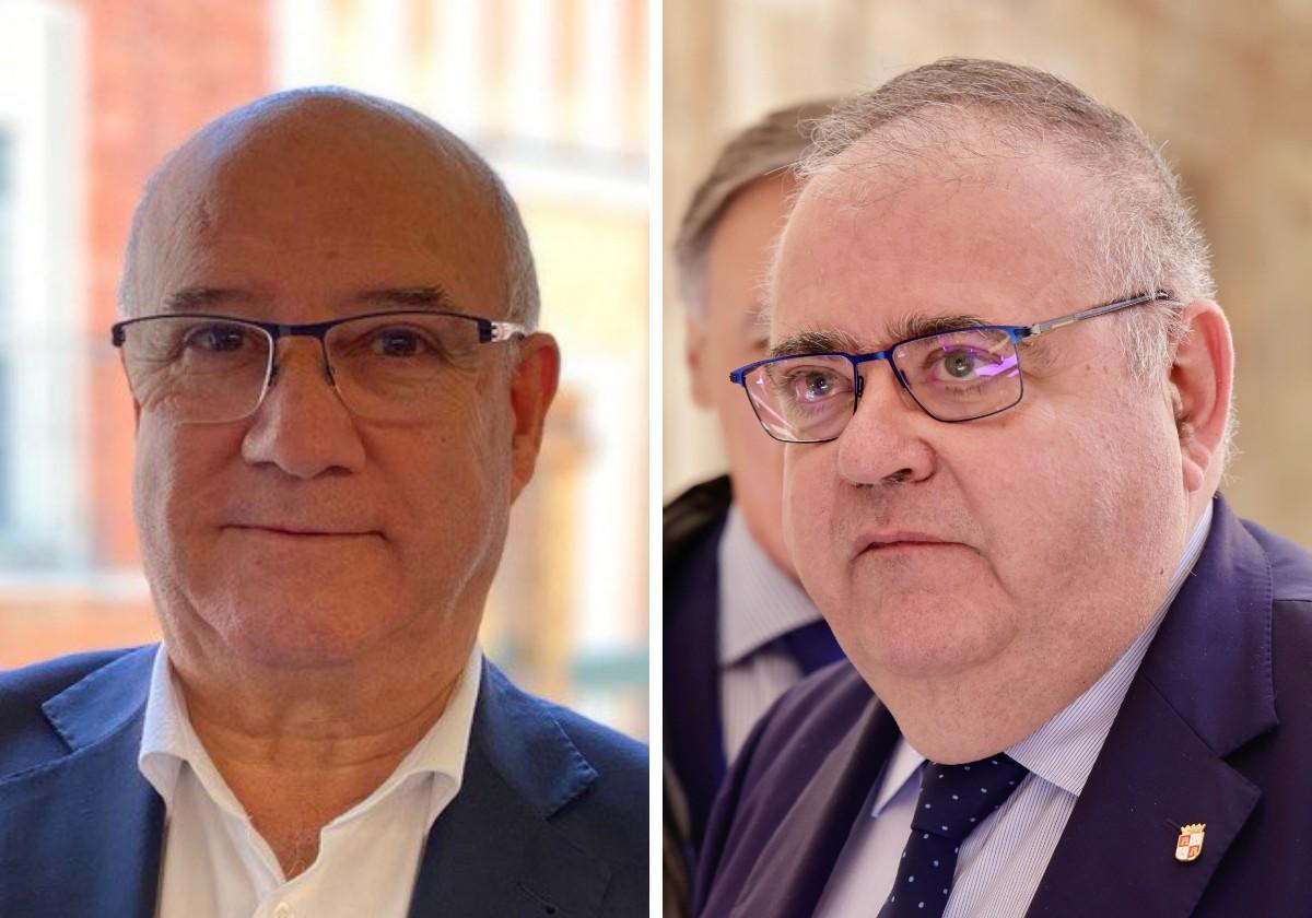 Enrique Ruiz Forner, presidente del Consejo de Enfermería de Castilla y León. A la derecha, Alejandro Vázquez, consejero de Sanidad.