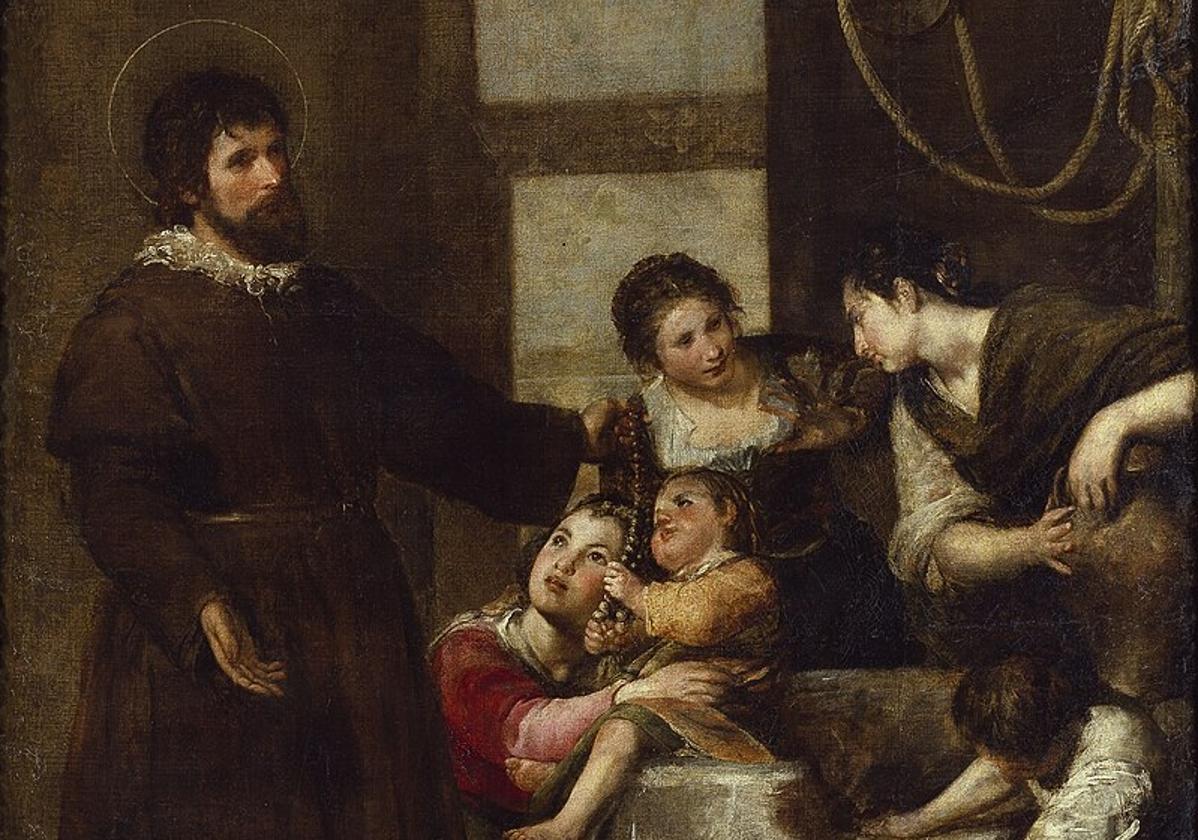 San Isidro Labrador, a la izquierda, en el cuadro de El Milagro del Pozo de Alfonso Cano.
