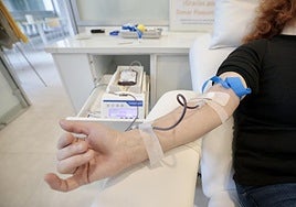 Imagen de archivo de una donación de sangre en Valladolid.