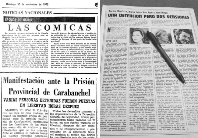 Francisco Umbral narró el 30 de noviembre de 1975 en El Norte la detención en una 'Crónica desde Madrid' titulada 'Las Cómicas'.