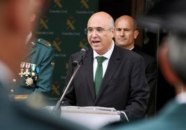 El subdelegado del Gobierno durante el 180 aniversario de la Guardia Civil.