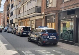 Vehículos policiales que acudieron este miércoles a la calle Mancornador.