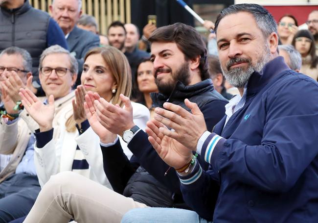 Juan García-Gallardo, con Santiago Abascal en León.