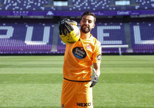 André Ferreira, durante su presentaciòn con el Real Valladolid el pasado 2 de febrero de 2024.