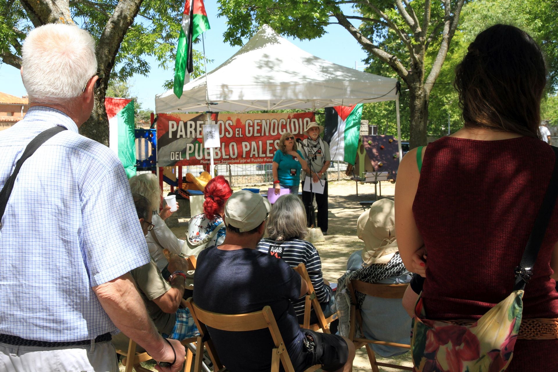 La acampada por Palestina en Segovia, en imágenes