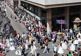Procesión del Corpus a su paso por los Cuatro Cantones de la capital.