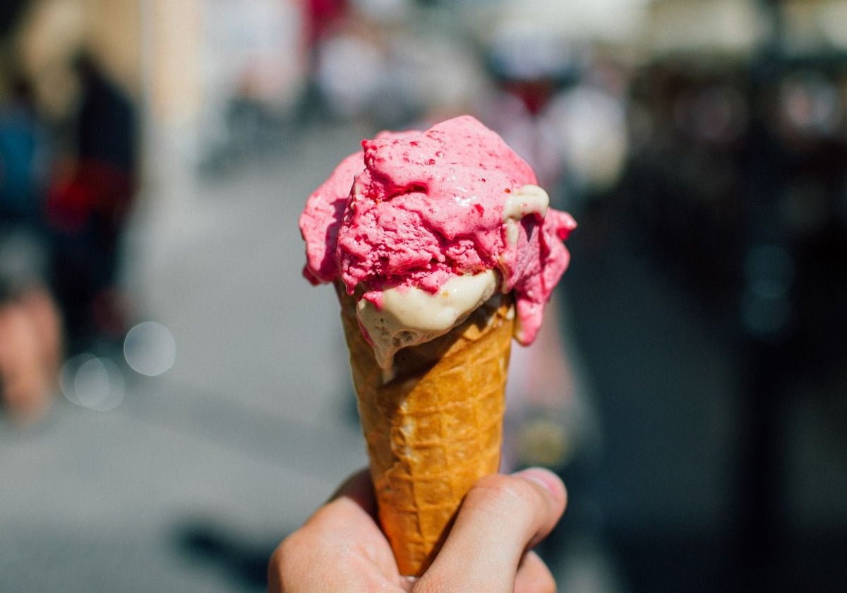 Helado de fresa casero