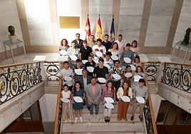 LOs deportistas becados en la Diputación de Palencia.